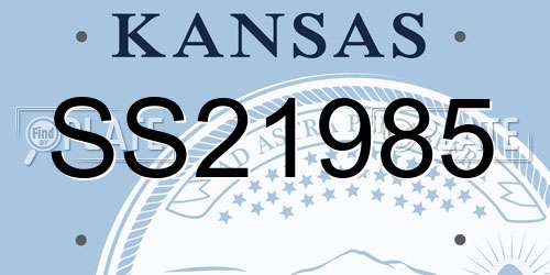 SS21985 Kansas License Plate