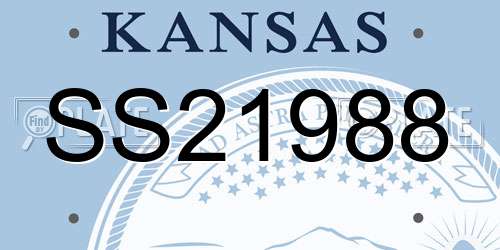 SS21988 Kansas License Plate