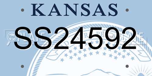 SS24592 Kansas License Plate