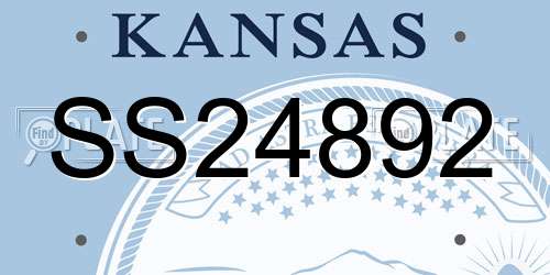 SS24892 Kansas License Plate