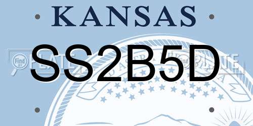 SS2B5D Kansas License Plate