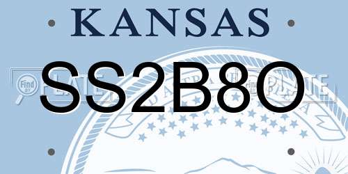 SS2B8O Kansas License Plate