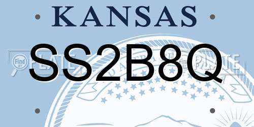 SS2B8Q Kansas License Plate