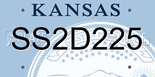 SS2D225 Kansas License Plate