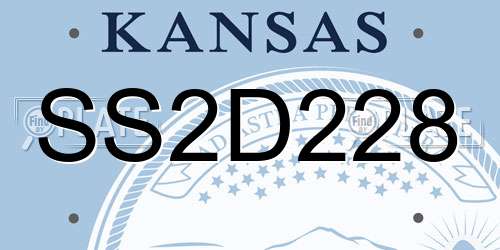 SS2D228 Kansas License Plate
