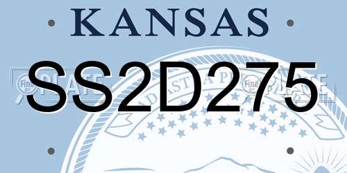 SS2D275 Kansas License Plate