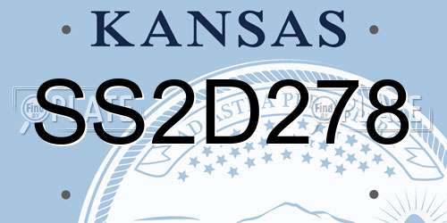 SS2D278 Kansas License Plate