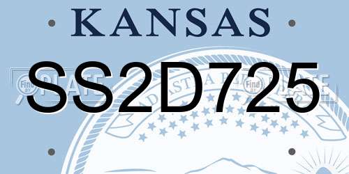 SS2D725 Kansas License Plate