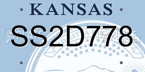 SS2D778 Kansas License Plate