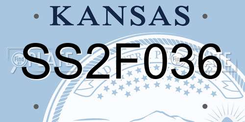 SS2F036 Kansas License Plate
