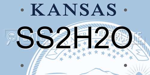 SS2H2O Kansas License Plate
