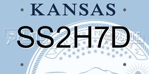 SS2H7D Kansas License Plate