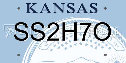 SS2H7O Kansas License Plate