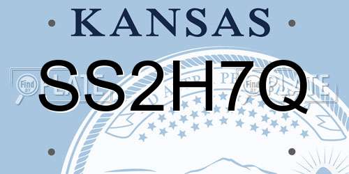 SS2H7Q Kansas License Plate