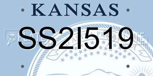 SS2I519 Kansas License Plate