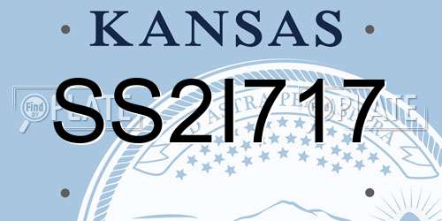 SS2I717 Kansas License Plate