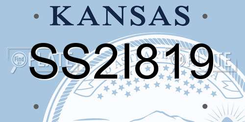 SS2I819 Kansas License Plate