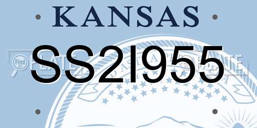 SS2I955 Kansas License Plate