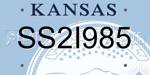 SS2I985 Kansas License Plate