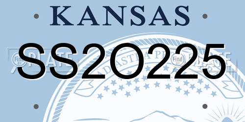 SS2O225 Kansas License Plate