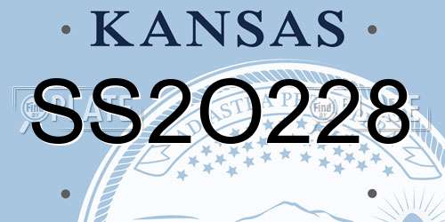 SS2O228 Kansas License Plate