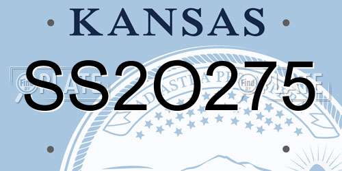 SS2O275 Kansas License Plate