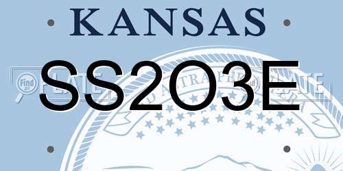 SS2O3E Kansas License Plate