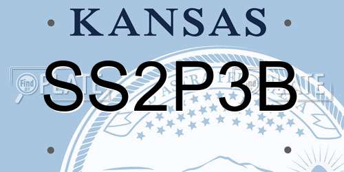 SS2P3B Kansas License Plate