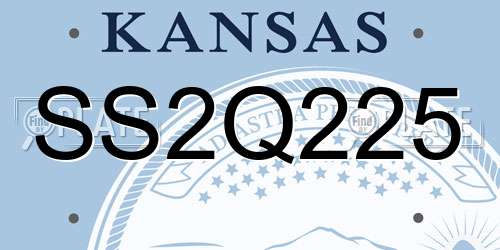 SS2Q225 Kansas License Plate