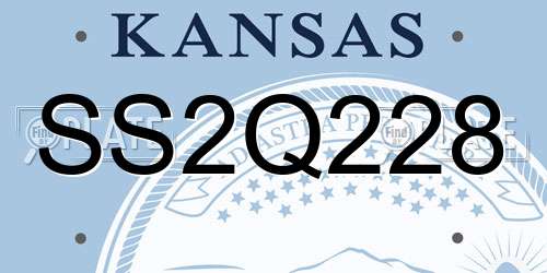 SS2Q228 Kansas License Plate