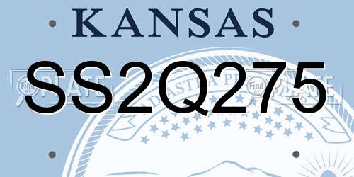 SS2Q275 Kansas License Plate