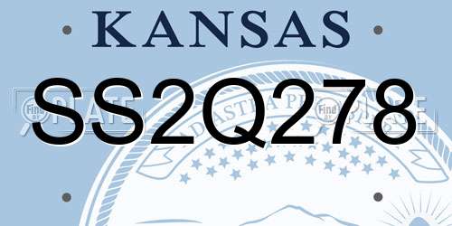 SS2Q278 Kansas License Plate