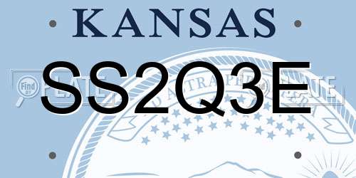 SS2Q3E Kansas License Plate