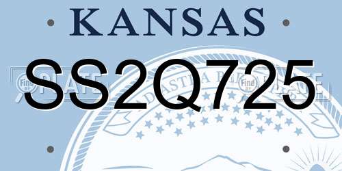 SS2Q725 Kansas License Plate