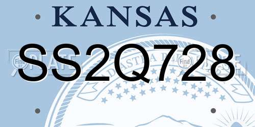 SS2Q728 Kansas License Plate