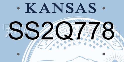 SS2Q778 Kansas License Plate
