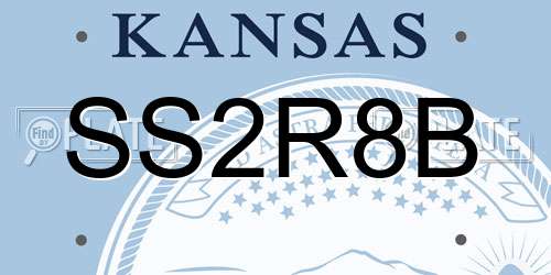 SS2R8B Kansas License Plate