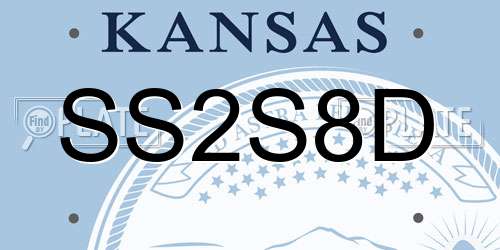 SS2S8D Kansas License Plate