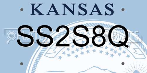 SS2S8Q Kansas License Plate
