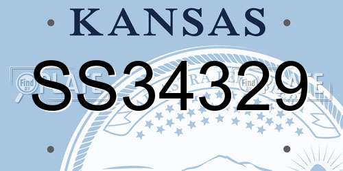 SS34329 Kansas License Plate