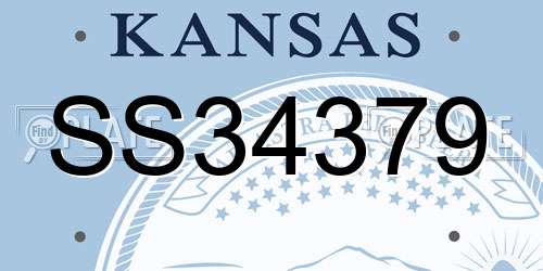 SS34379 Kansas License Plate