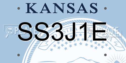 SS3J1E Kansas License Plate