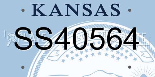 SS40564 Kansas License Plate