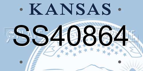 SS40864 Kansas License Plate