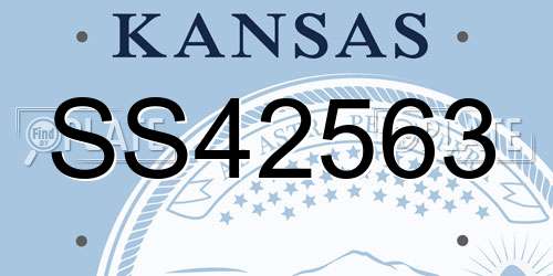 SS42563 Kansas License Plate