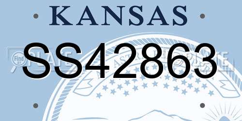 SS42863 Kansas License Plate