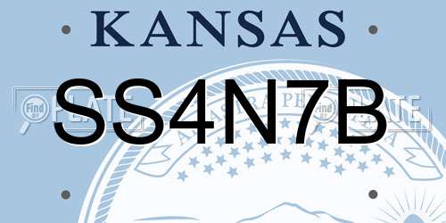 SS4N7B Kansas License Plate