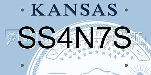 SS4N7S Kansas License Plate
