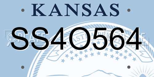 SS4O564 Kansas License Plate