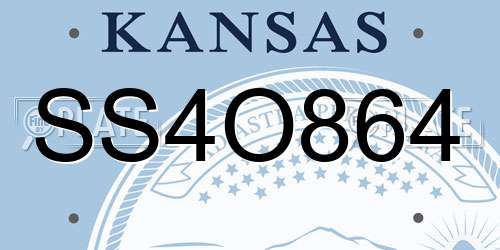 SS4O864 Kansas License Plate